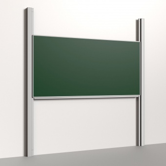 Pylonentafel, 250x120 cm, 1-flächig, höhenverstellbar, Stahlemaille grün 